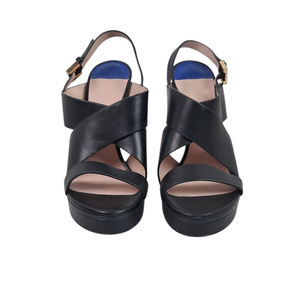 Stuart Weitzman Black Hester Crossbody Strap‎ Sandal Womens Size M7.5 New - Picture 3 of 8